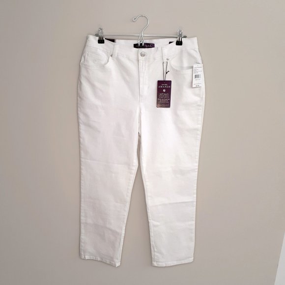 GLORIA VANDERBILT Amanda Classic Tapered Leg Jeans in Vintage White DGVB2692-VWT - Picture 2 of 16